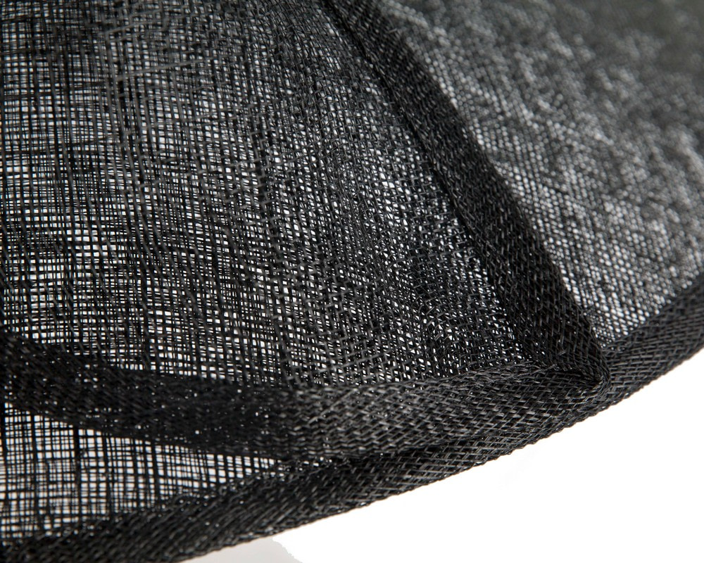 Wide brim Black sinamay hat with bow - Image 4