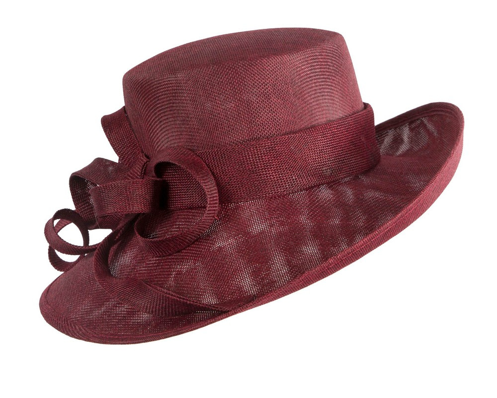 Wine-colored ladies fashion hat by Max Alexander - Fascinators.com.au Wine-colored ladies fashion hat by Max Alexander - Image 2