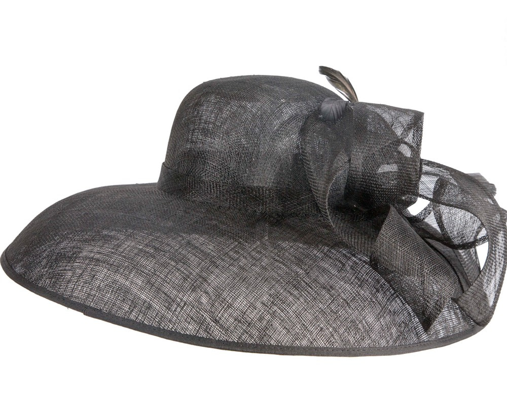 Large black sinamay fashion hat by Max Alexander - Image 6