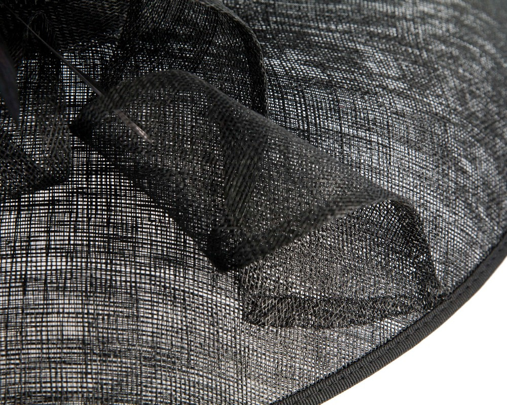 Large black sinamay fashion hat by Max Alexander - Image 5