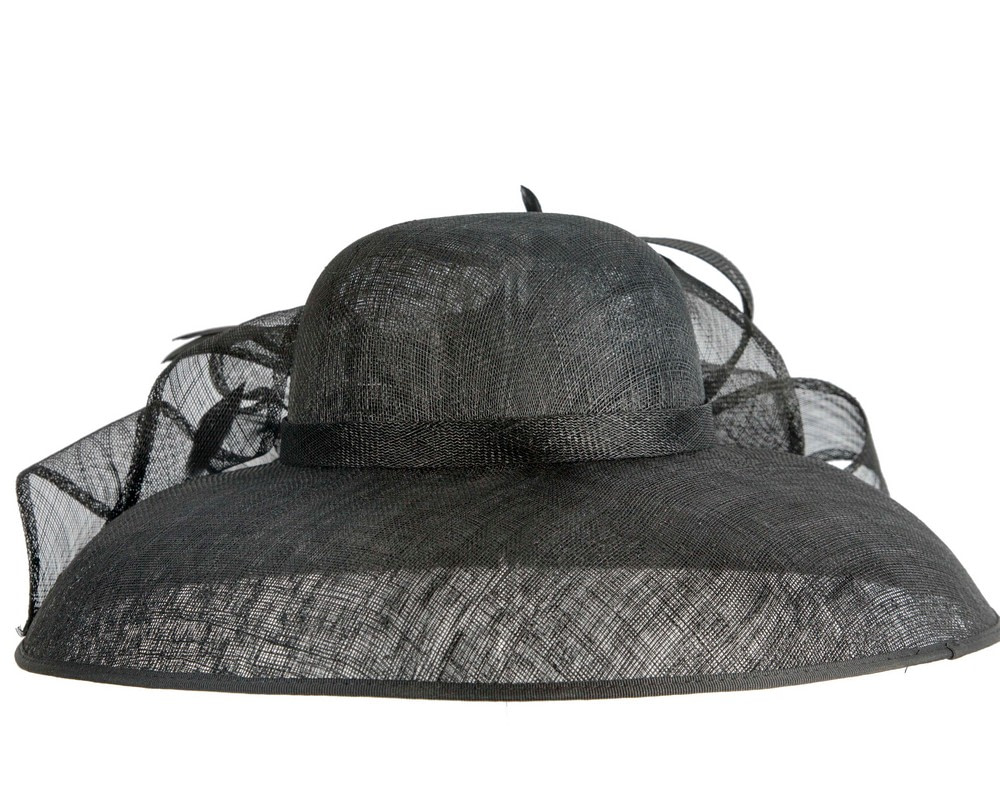 Large black sinamay fashion hat by Max Alexander - Image 3