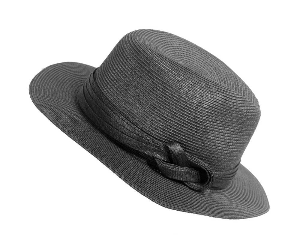 Black soft brim braid fedora hat - Image 3