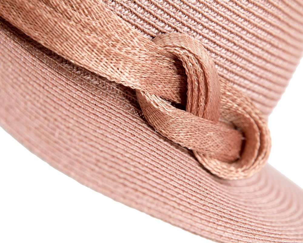 Taupe soft brim braid fedora hat - Image 5