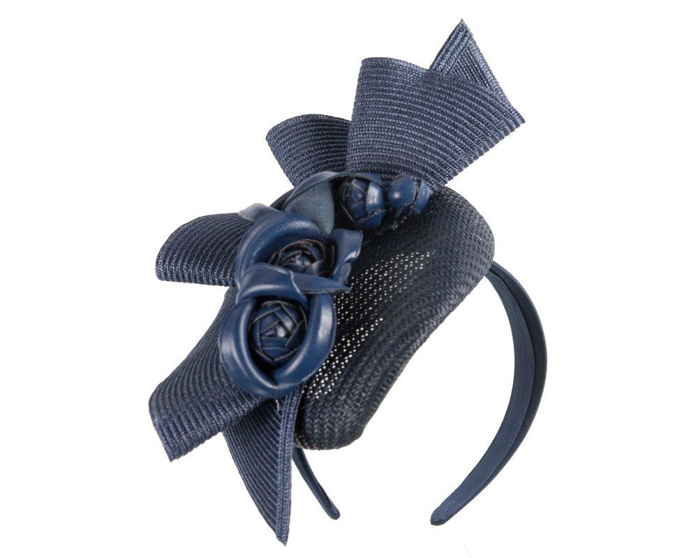 Navy pillbox fascinator by Fillies Collection - Image 2