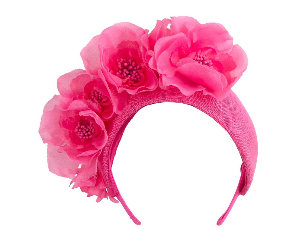 Fuchsia wide flower headband by Fillies Collection - Fascinators.com.au Fuchsia wide flower headband by Fillies Collection - Image 2