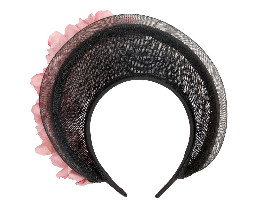 Black & Pink crown fascinator by Fillies Collection - Fascinators.com.au Black & Pink crown fascinator by Fillies Collection - Image 4