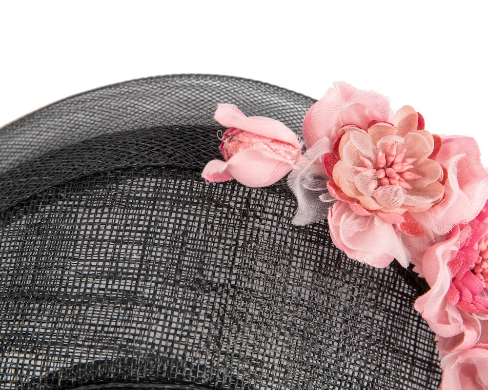 Black & Pink crown fascinator by Fillies Collection - Fascinators.com.au Black & Pink crown fascinator by Fillies Collection - Image 3