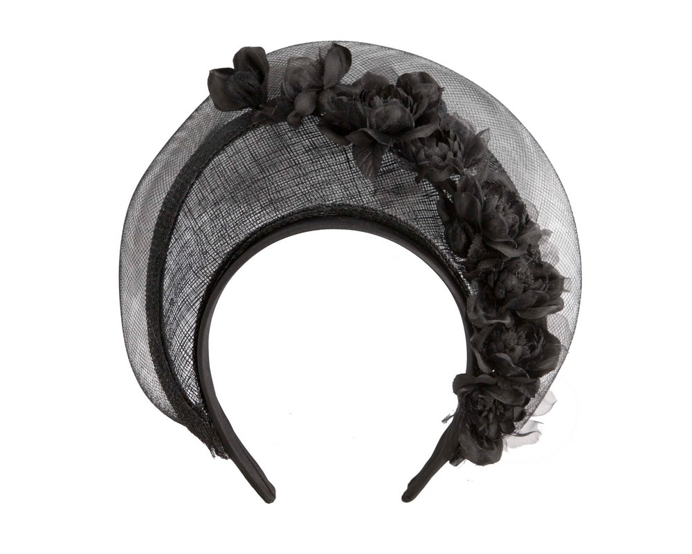 Black crown fascinator by Fillies Collection - Fascinators.com.au Black crown fascinator by Fillies Collection - Image 2