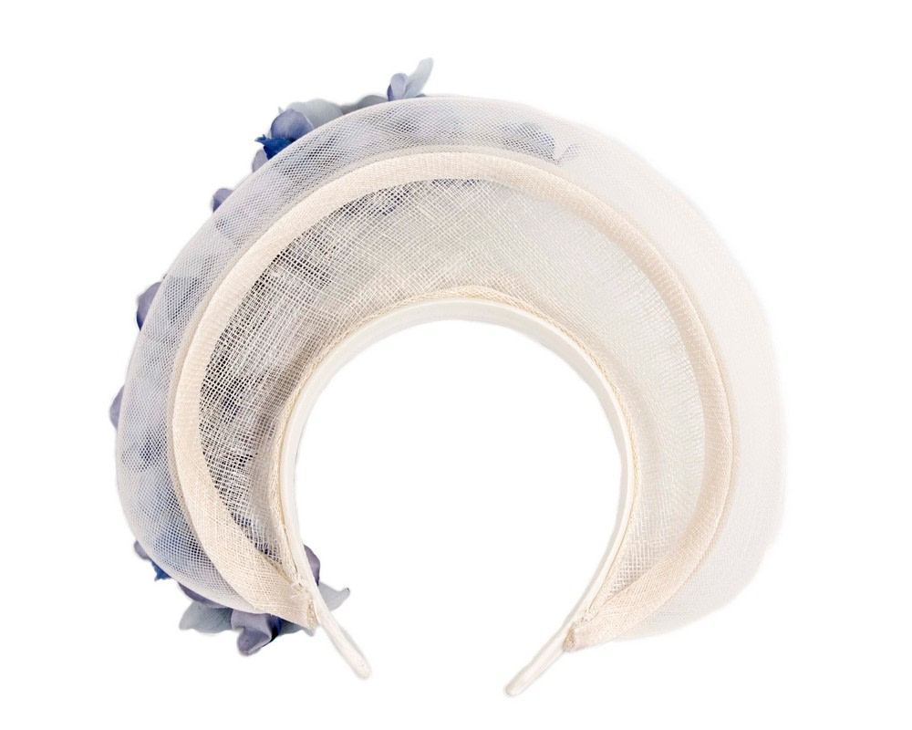 Cream & Blue crown fascinator by Fillies Collection - Image 4