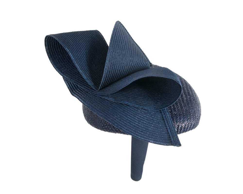 Bespoke navy pillbox fascinator by Fillies Collection - Image 4