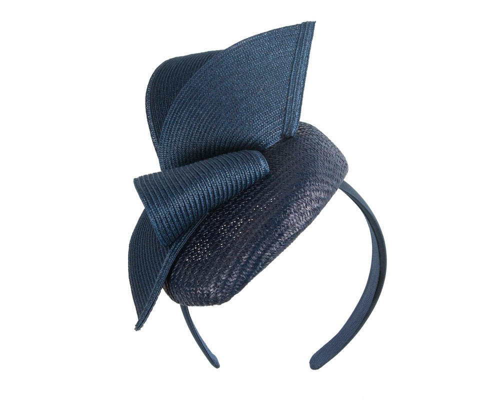 Bespoke navy pillbox fascinator by Fillies Collection - Image 2
