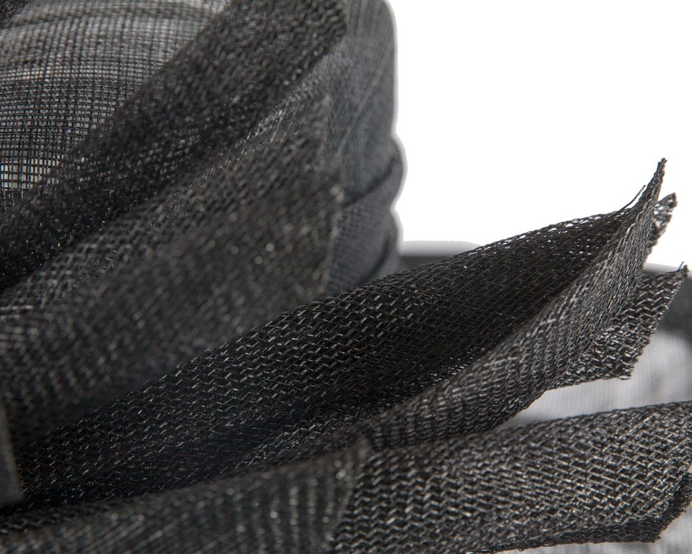 Large black ladies fashion sinamay hat - Image 5