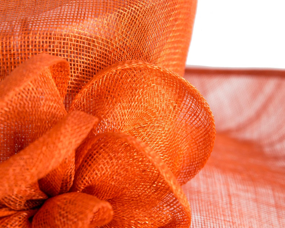 Orange wide brim ladies summer hat - Image 5