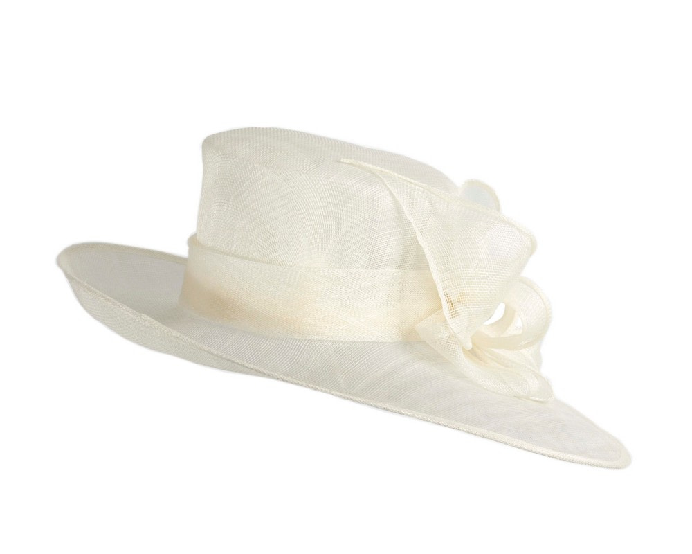 Large cream sinamay fashion hat by Max Alexander - Image 6