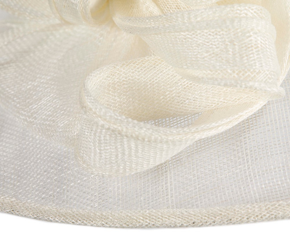 Large cream sinamay fashion hat by Max Alexander - Image 5