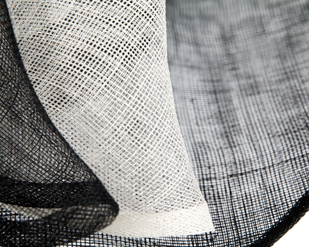 Black & white sinamay hat with large bow by Max Alexander - Fascinators.com.au Black & white sinamay hat with large bow by Max Alexander - Image 5