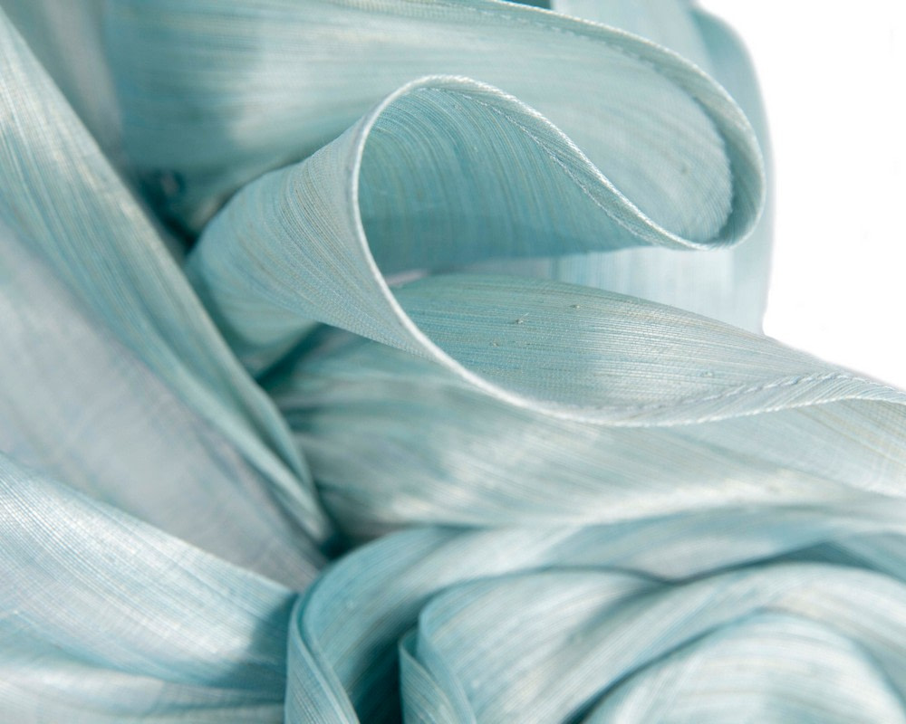 Exclusive light blue silk abaca racing fascinator - Image 3