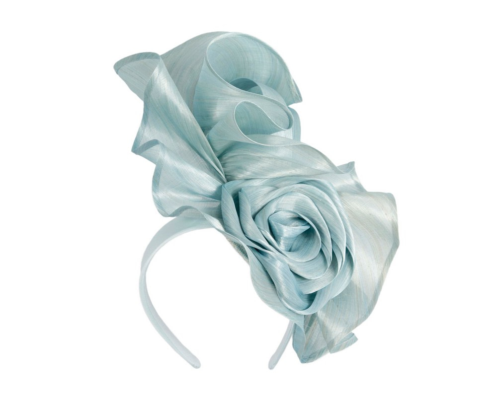 Exclusive light blue silk abaca racing fascinator - Image 2