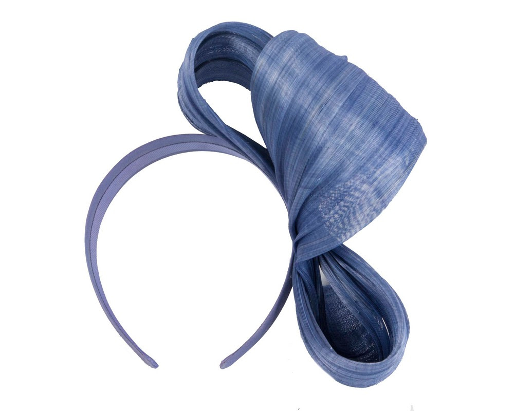 Denim light blue bow racing fascinator by Fillies Collection - Fascinators.com.au Denim light blue bow racing fascinator by Fillies Collection - Image 4