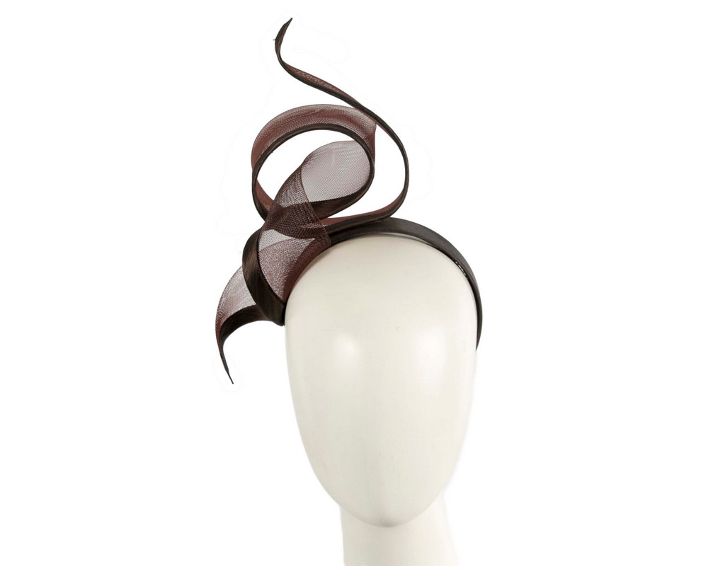 Bespoke chocolate racing fascinator by Fillies Collection