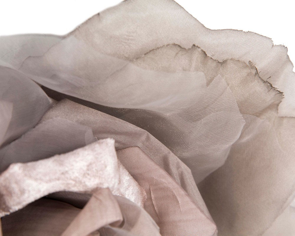Large grey silk flower fascinator by Fillies Collection - Image 3