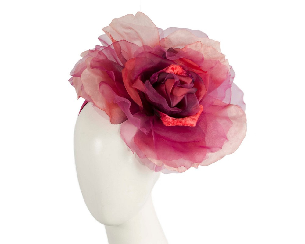 Large sunrise silk flower fascinator by Fillies Collection