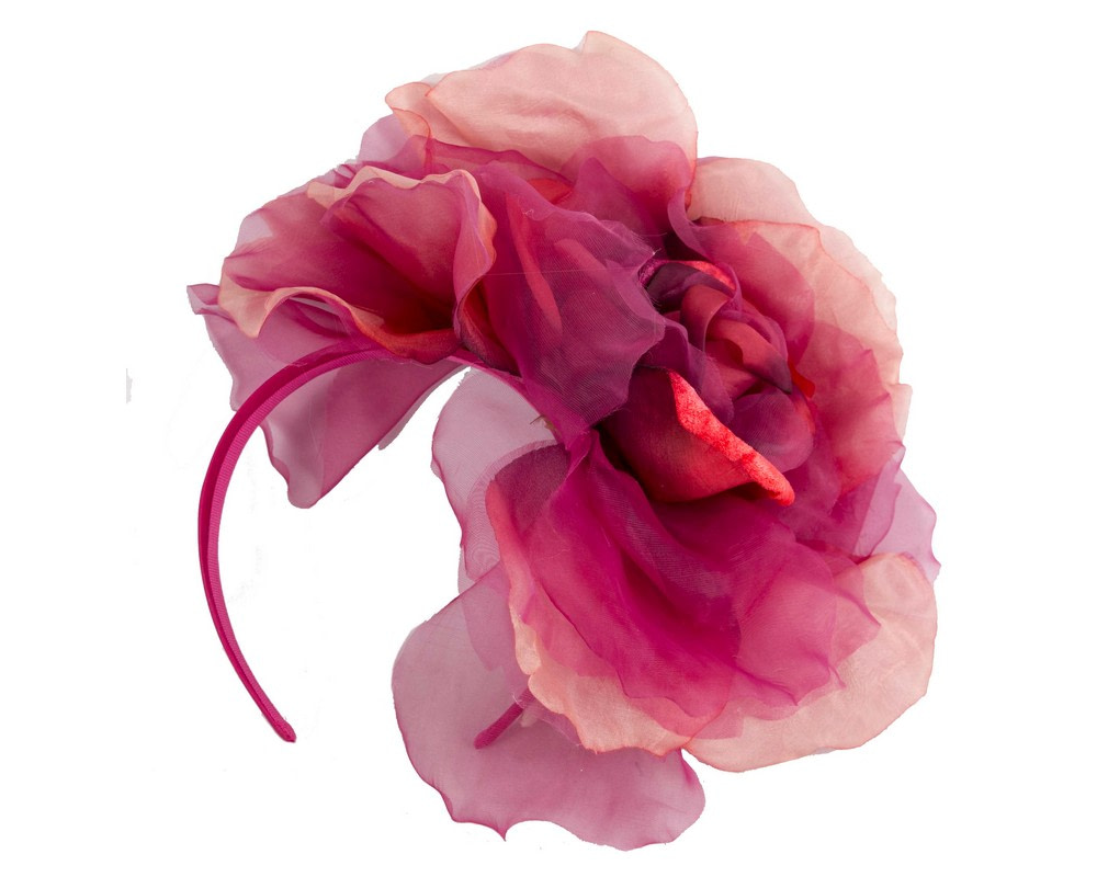 Large sunrise silk flower fascinator by Fillies Collection - Image 2