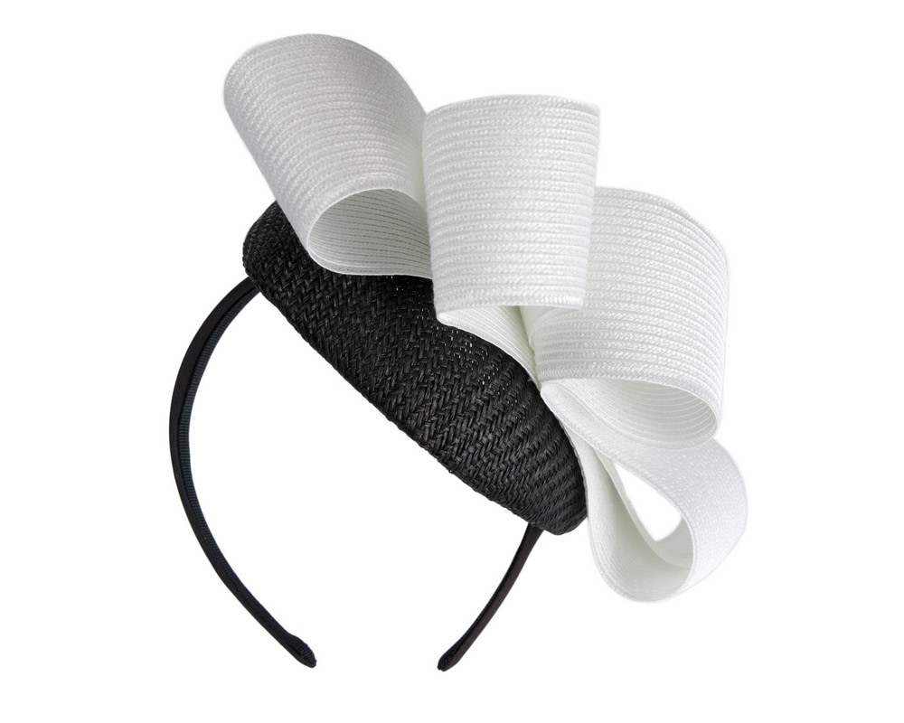 Bespoke black & white pillbox fascinator by Fillies Collection - Image 6