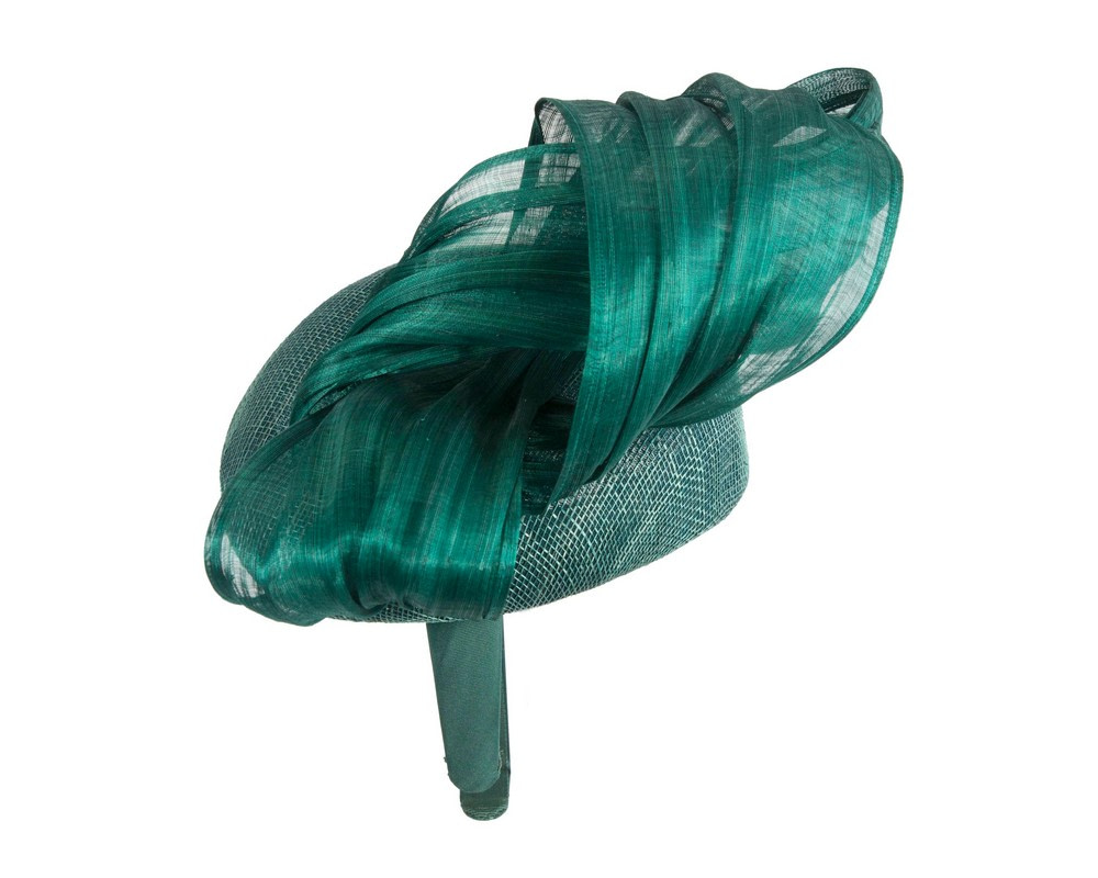Dark green pillbox silk abaca bow by Fillies Collection - Image 4
