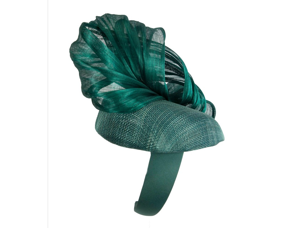 Dark green pillbox silk abaca bow by Fillies Collection - Image 3