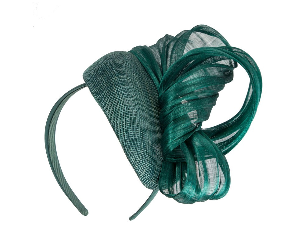 Dark green pillbox silk abaca bow by Fillies Collection - Image 2