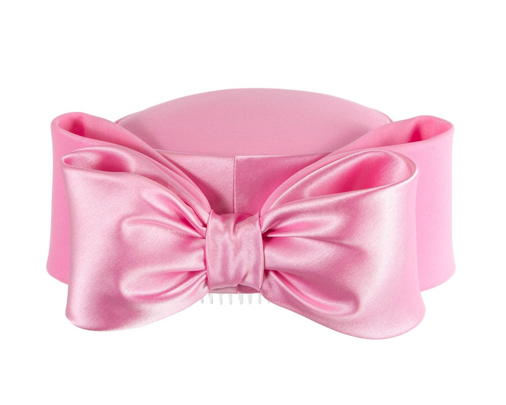 Luxury Sculpted Pink Bow Pillbox by Cupids Millinery - Fascinators.com.au Luxury Sculpted Pink Bow Pillbox by Cupids Millinery - Image 7
