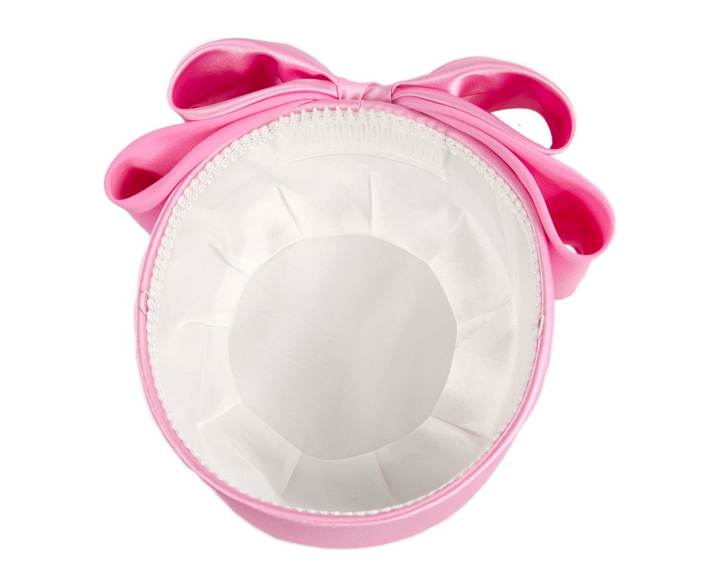 Luxury Sculpted Pink Bow Pillbox by Cupids Millinery - Fascinators.com.au Luxury Sculpted Pink Bow Pillbox by Cupids Millinery - Image 5