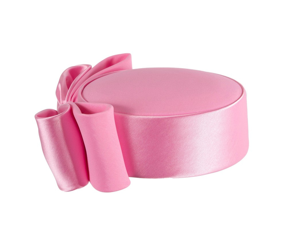 Luxury Sculpted Pink Bow Pillbox by Cupids Millinery - Fascinators.com.au Luxury Sculpted Pink Bow Pillbox by Cupids Millinery - Image 4
