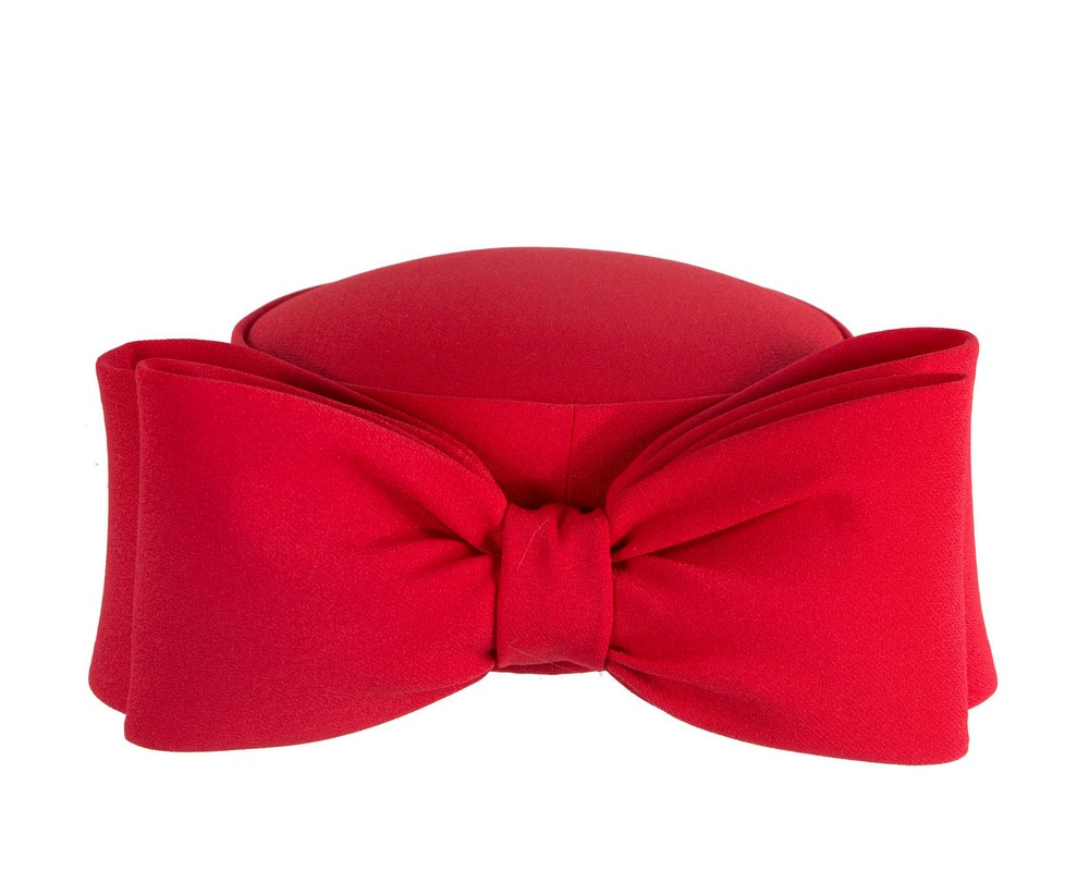 Luxury Sculpted Red Bow Pillbox by Cupids Millinery - Fascinators.com.au Luxury Sculpted Red Bow Pillbox by Cupids Millinery - Image 7