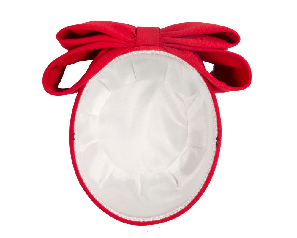 Luxury Sculpted Red Bow Pillbox by Cupids Millinery - Fascinators.com.au Luxury Sculpted Red Bow Pillbox by Cupids Millinery - Image 4