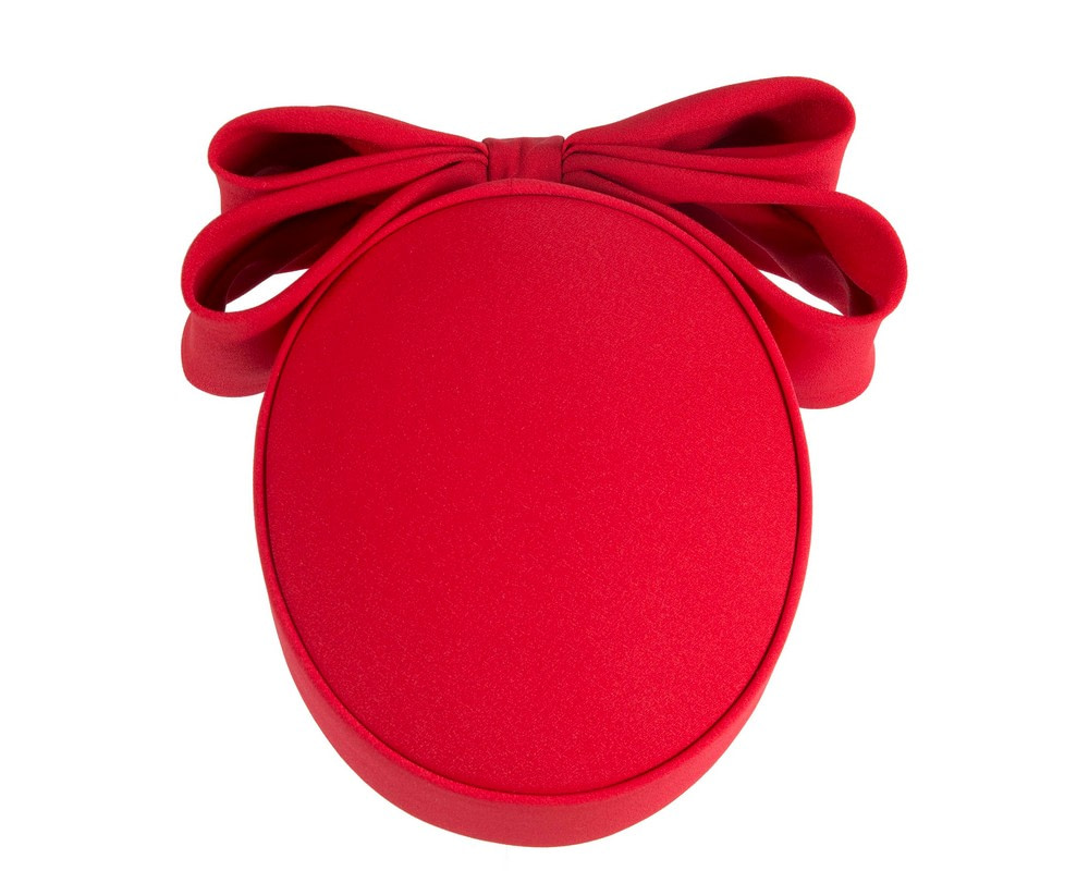 Luxury Sculpted Red Bow Pillbox by Cupids Millinery - Fascinators.com.au Luxury Sculpted Red Bow Pillbox by Cupids Millinery - Image 3