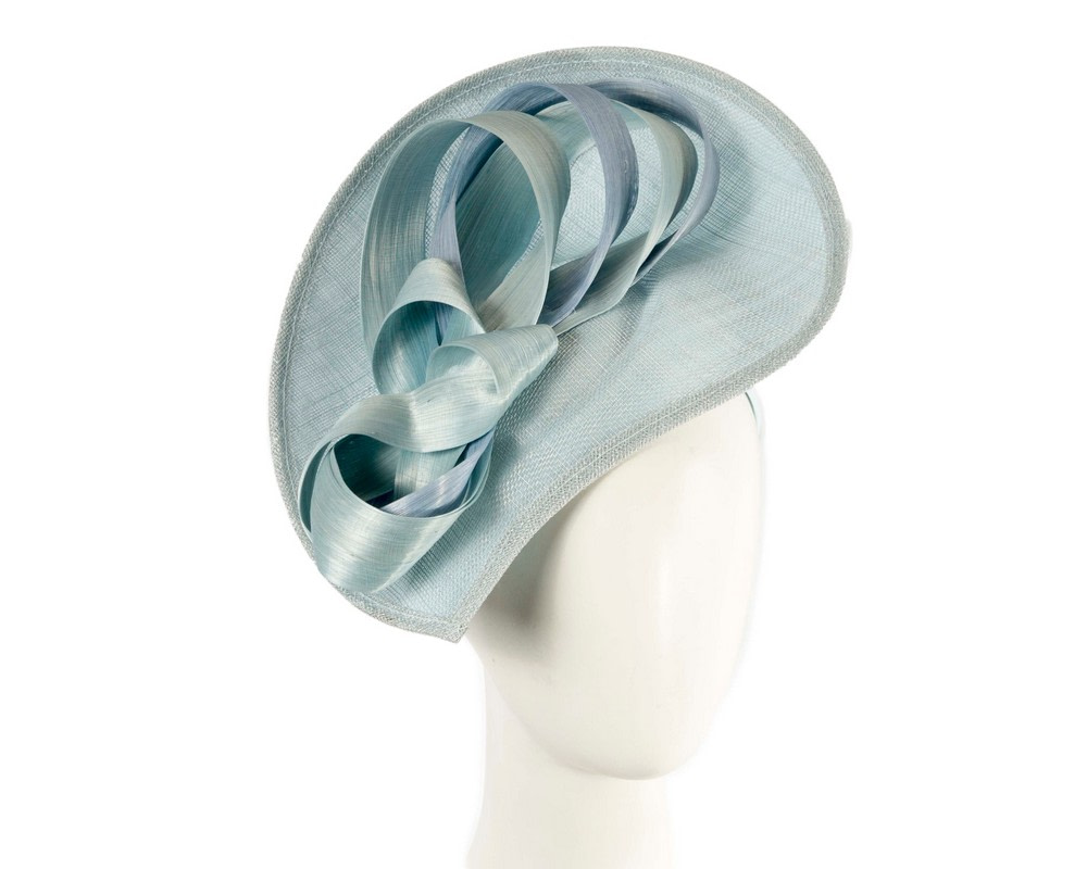 Light blue fascinator with loops by Max Alexander