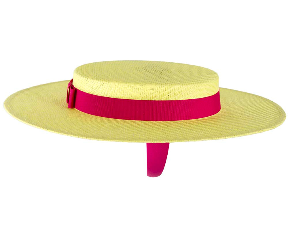 Fluro Yellow & Fuchsia Max Alexander Boater Hat - Image 3