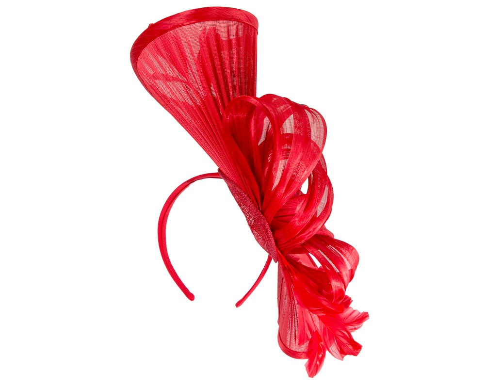 Bespoke red Australian Made racing fascinator by Fillies Collection - Image 5