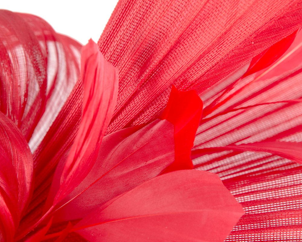 Bespoke red Australian Made racing fascinator by Fillies Collection - Image 4