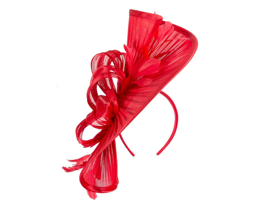 Bespoke red Australian Made racing fascinator by Fillies Collection - Image 2