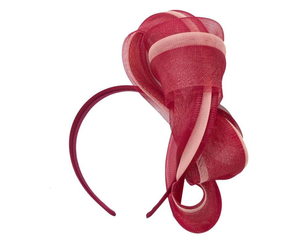 Wine & Pink crinoline fascinator by Cupids Millinery - Image 4