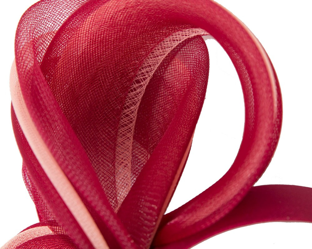 Wine & Pink crinoline fascinator by Cupids Millinery - Image 3