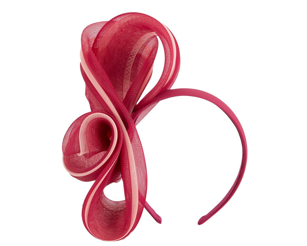 Wine & Pink crinoline fascinator by Cupids Millinery - Image 2
