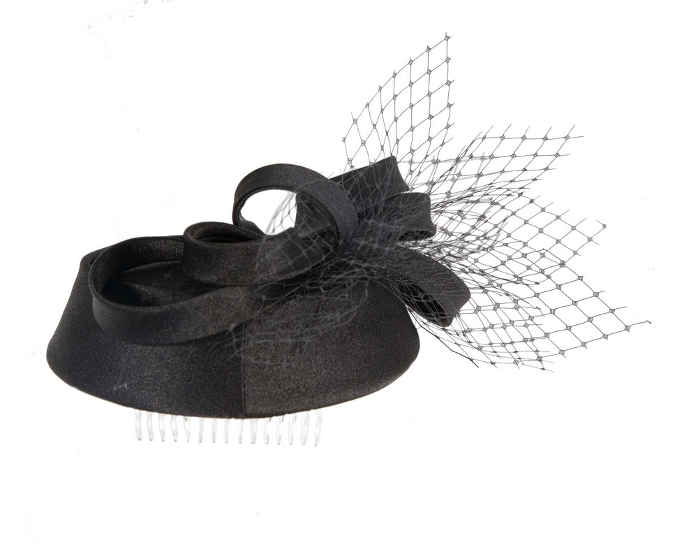Black Custom-Made Cupids Millinery Cocktail Hat - Image 7
