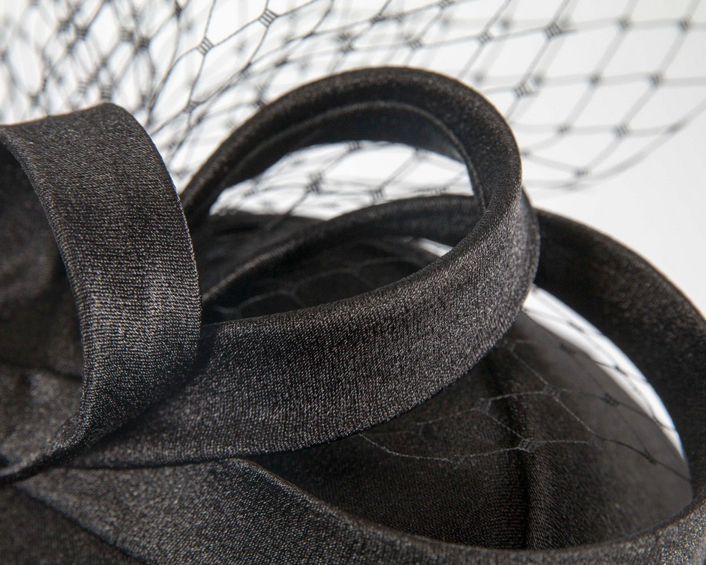 Black Custom-Made Cupids Millinery Cocktail Hat - Image 6