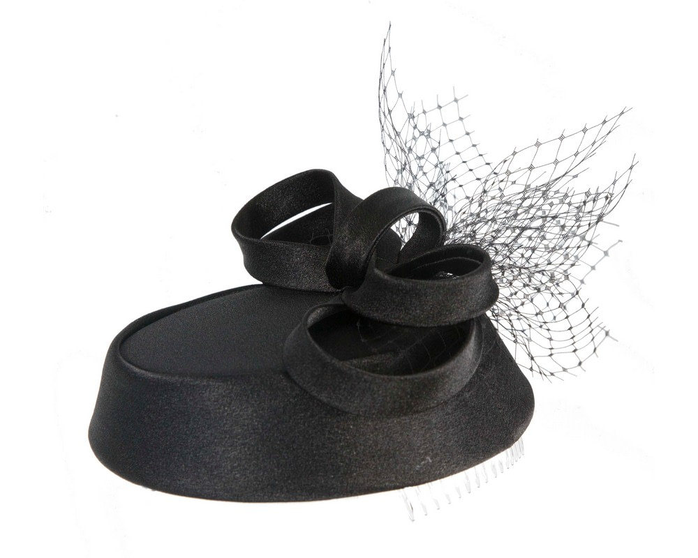Black Custom-Made Cupids Millinery Cocktail Hat - Image 4