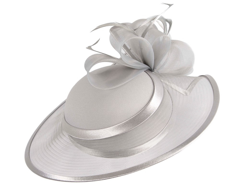 Silver custom made special occasion hat - Fascinators.com.au Silver custom made special occasion hat - Image 3