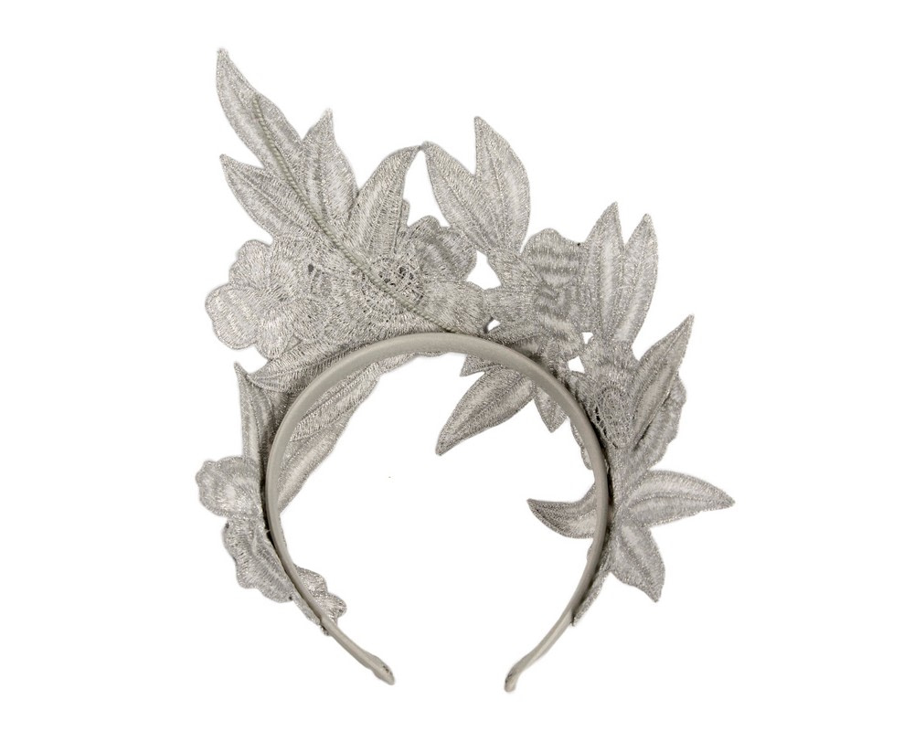 Silver lace crown fascinator by Max Alexander - Image 4